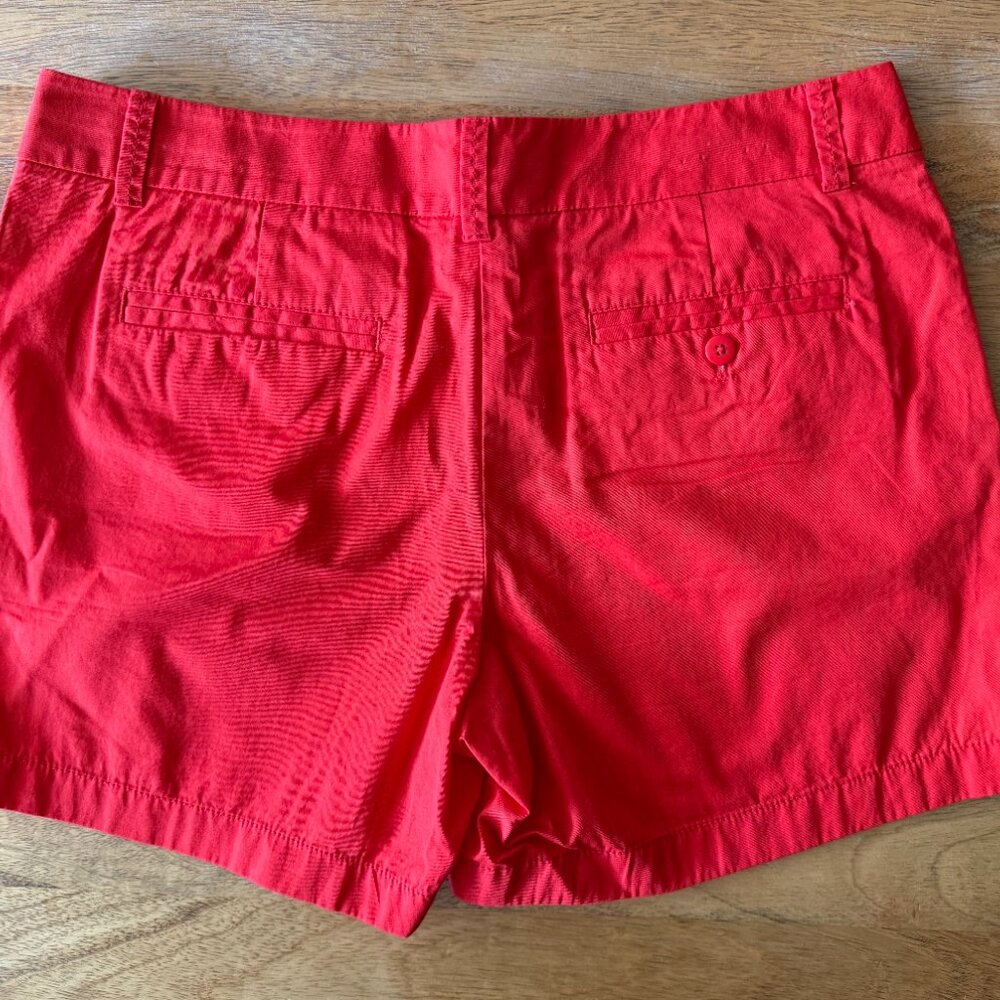 J. Crew Factory Red Orange Coral Chino Broke-In Shorts - Size 8 - Picture 2 of 6